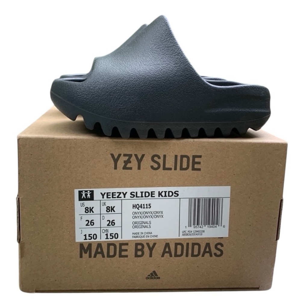 New Adidas Yeezy Slides Onyx Size 8K (8C) Toddler Kids